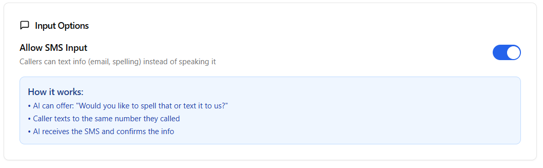 In-Call SMS Texting Interface